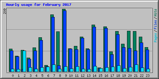 Hourly usage for February 2017