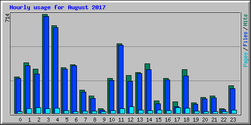 Hourly usage for August 2017